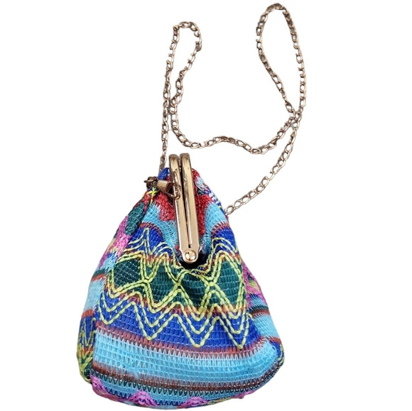 Fashion Hasp Ladies Weave Handbags Summer Beach Female Rattan Small Purse Nylon - Picture 3 of 5